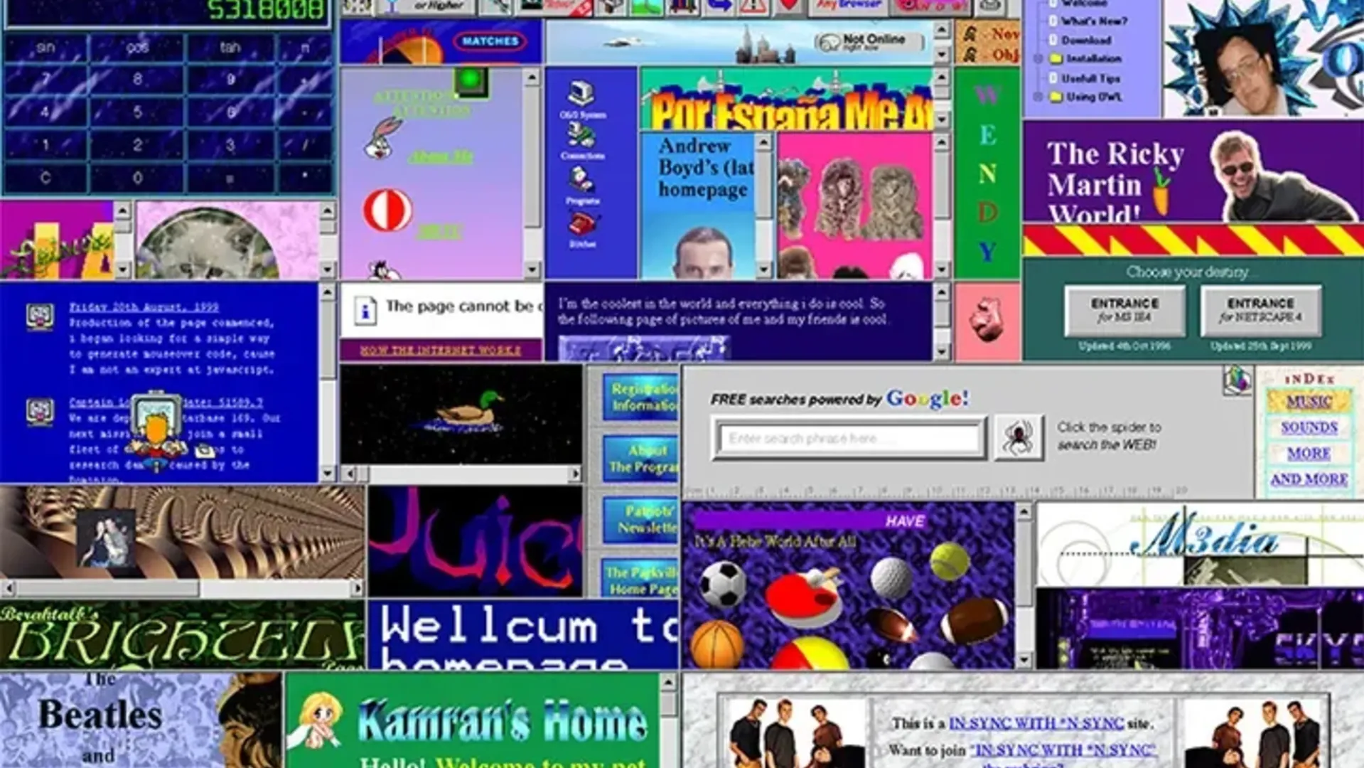 geocities websites from the 90s