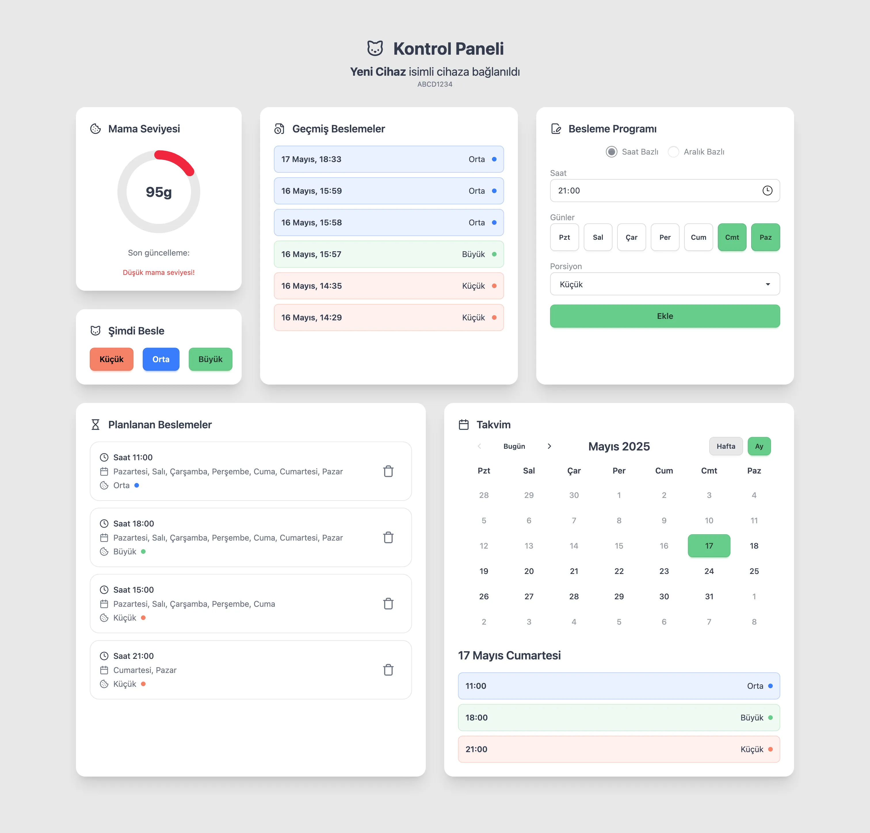 web dashboard ui