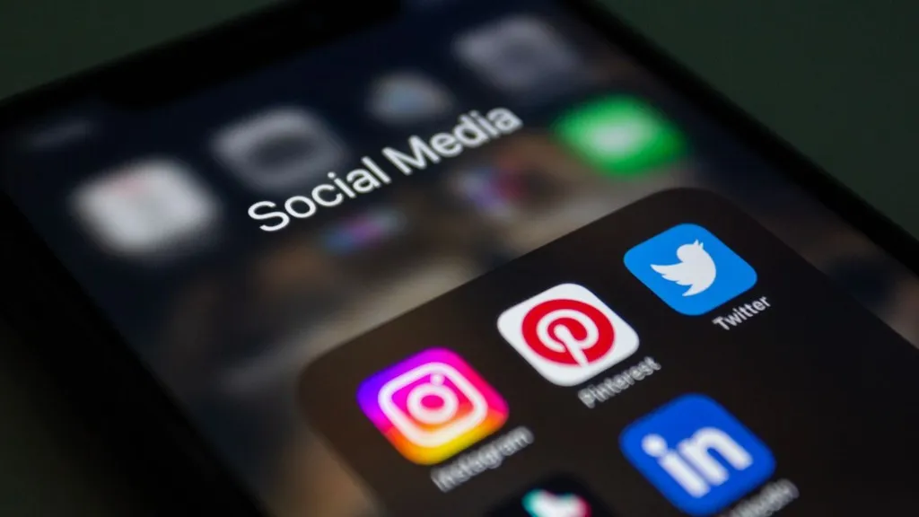 social media apps on a smartphone screen